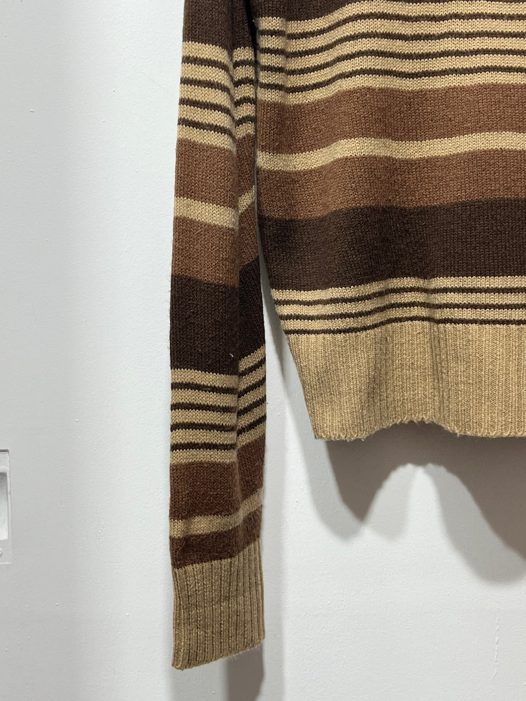 1970s multi brown stripe knit polo