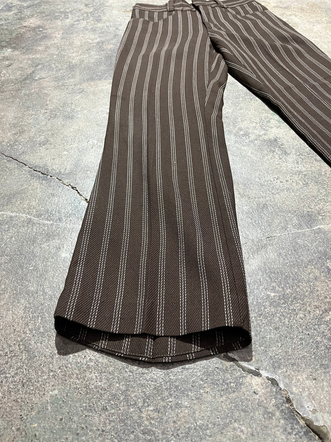 1970s brown stripe pattern slacks