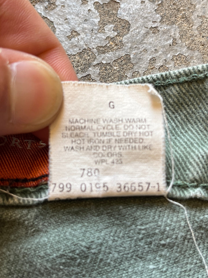 1990s "Levi's Signature" faded olive denim shorts W33