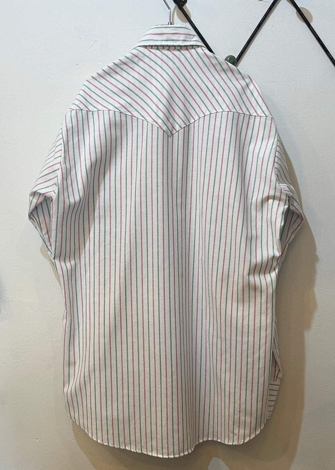 1980s USA made pale color stripe western shirt