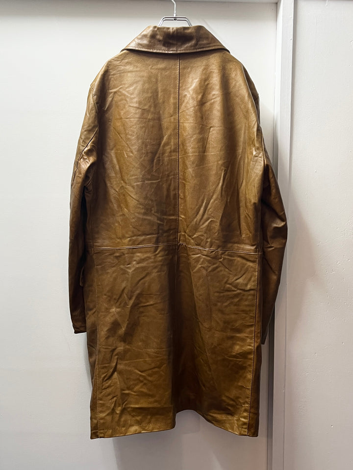 1980s ITALY made  caramel brown leather coat