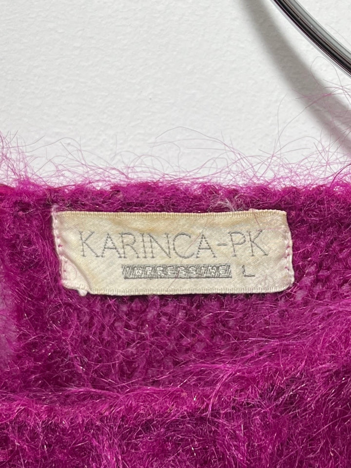 1980-90s magenta color mohair knit