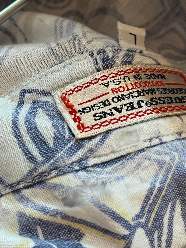 1980-90s USA made "GUESS" art pattern shirt