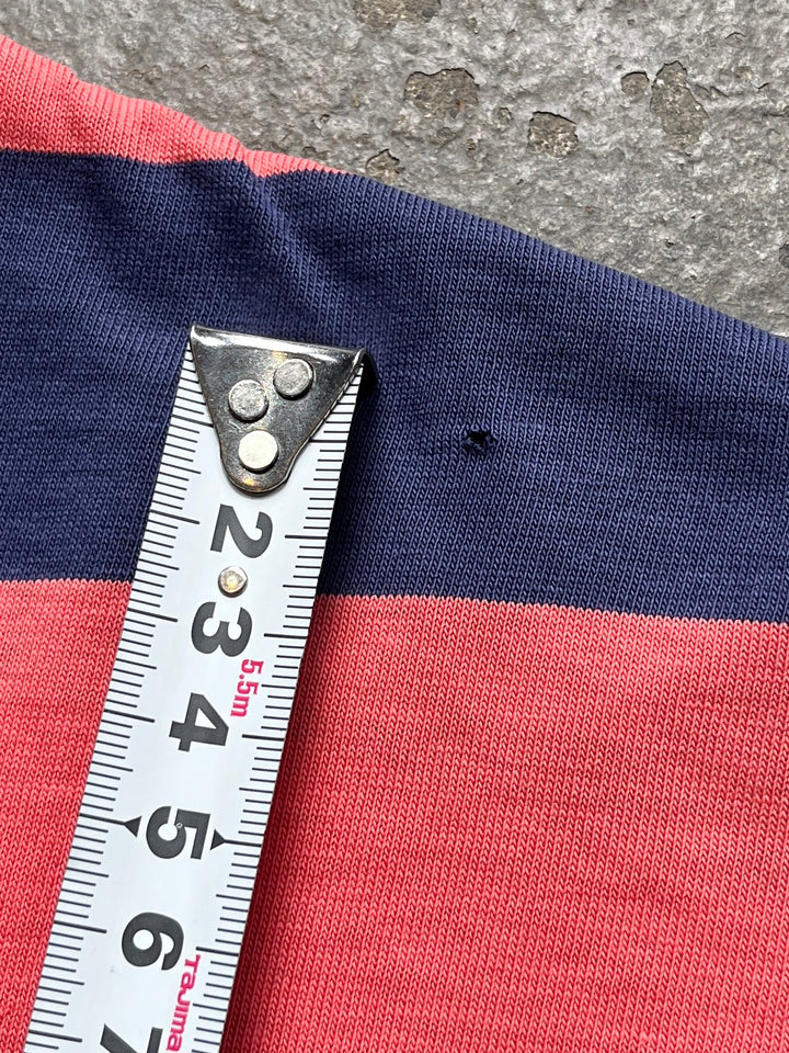 1990s USA made "Eddie Bauer" red × navy wide striped T-shirt