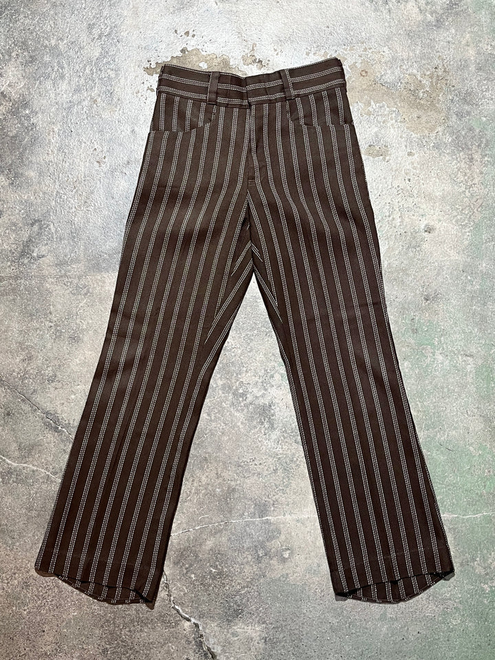 1970s brown stripe pattern slacks