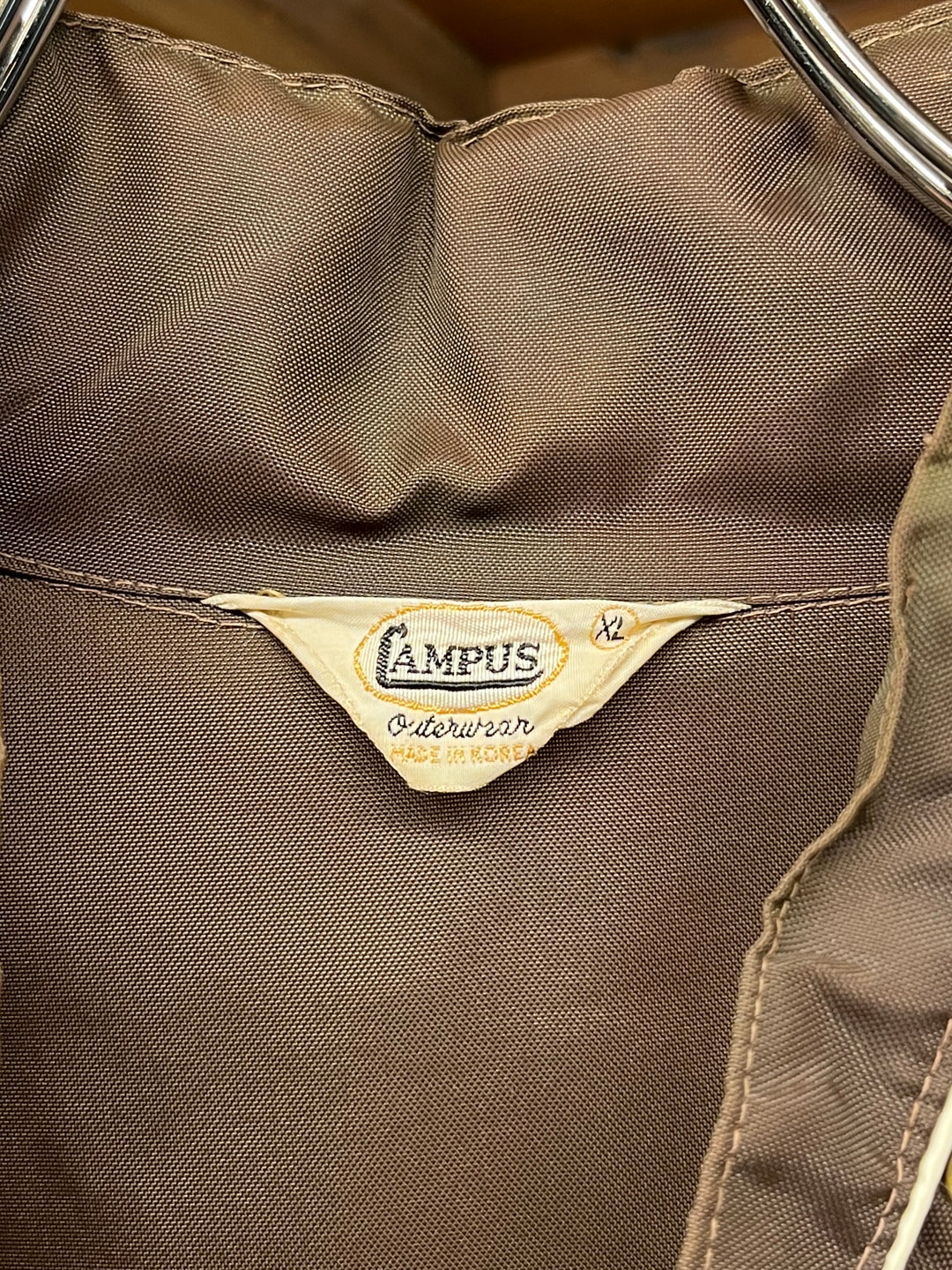 1970s "CAMPUS" brown × white stitch nylon jacket