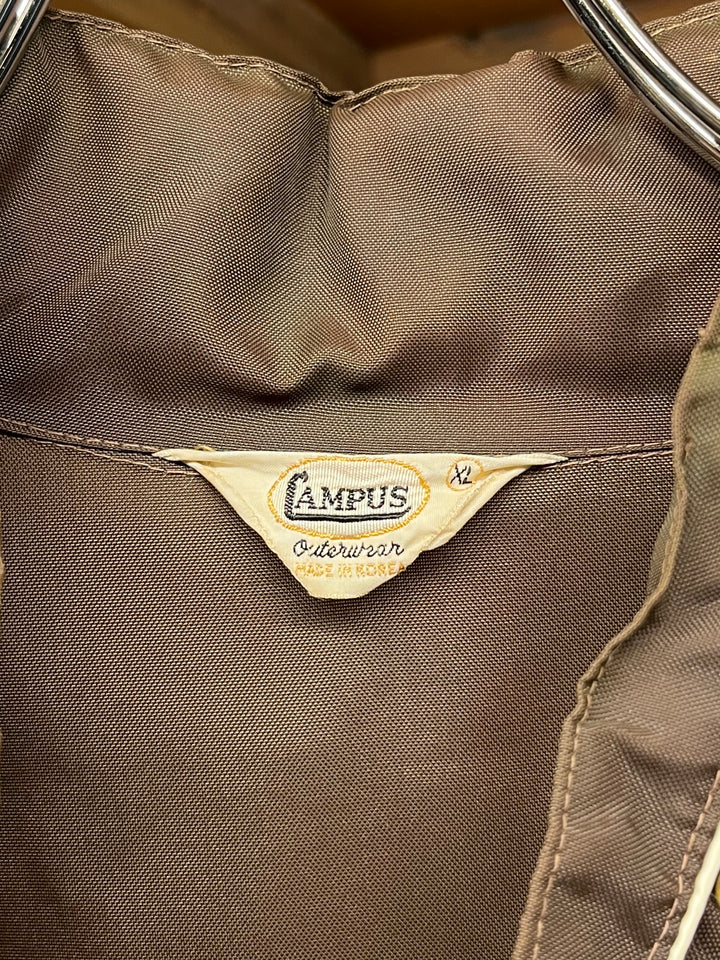 1970s "CAMPUS" brown × white stitch nylon jacket