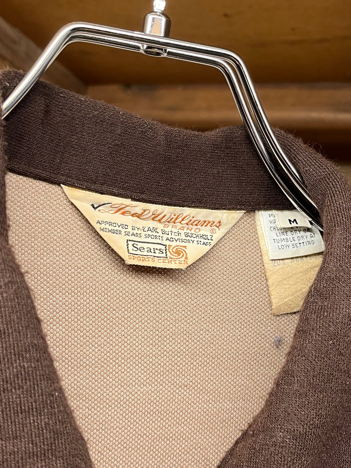 1970s "Sears" brown × front line knit track jacket