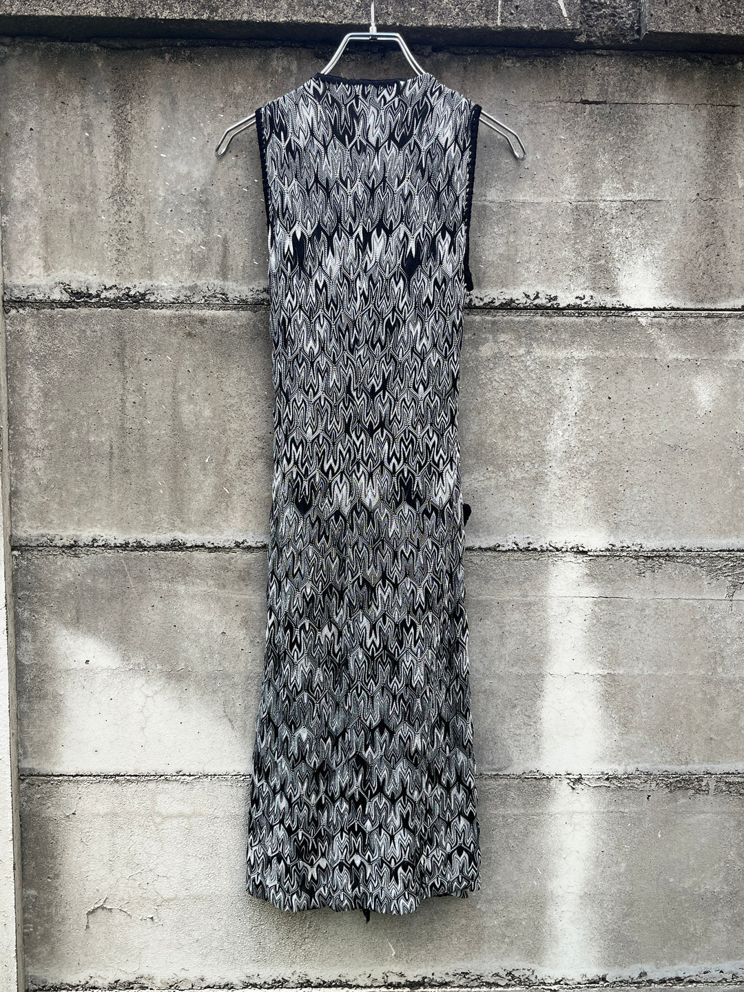 1990s ITALY made "MISSONI" monochrome flame stitch one-piece
