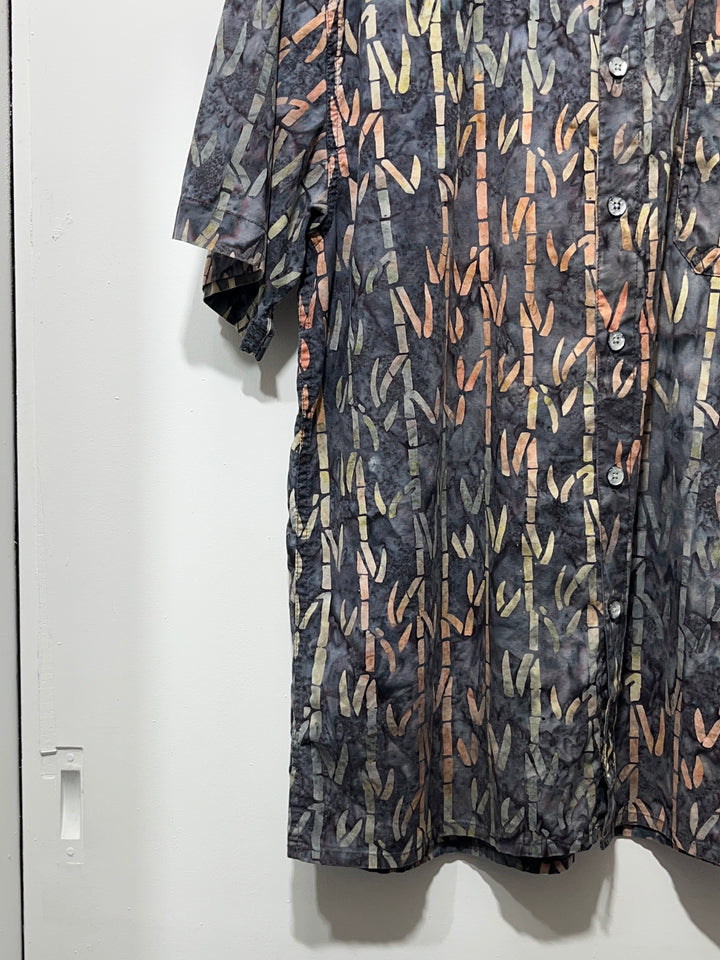 1990-00s bamboo pattern s/s shirt