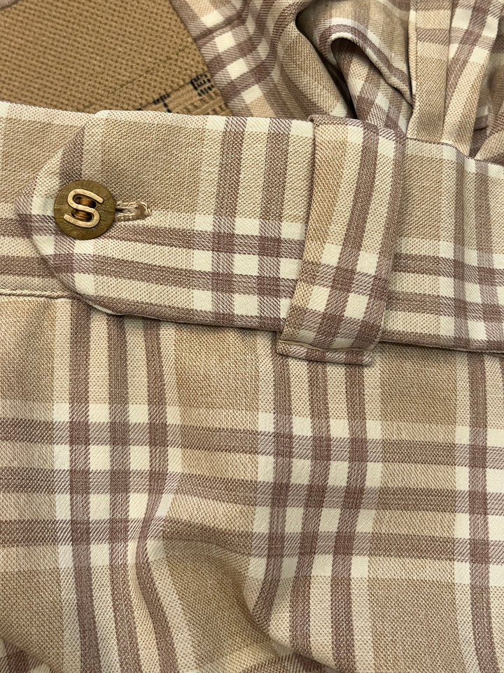 1970s checkered flare slacks