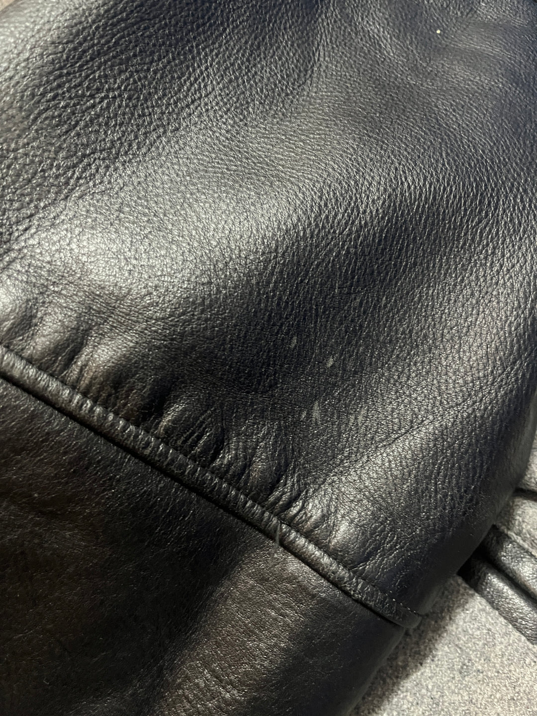 1990s USA made "ALL STAR CAFE" official leather × melton varsity jacket