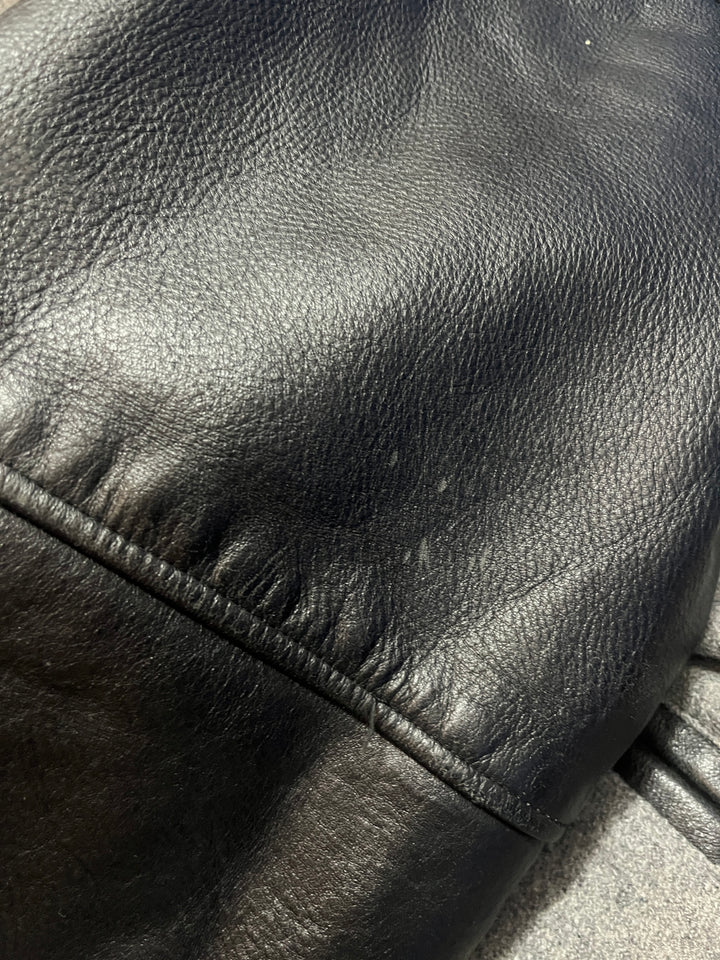 1990s USA made "ALL STAR CAFE" official leather × melton varsity jacket