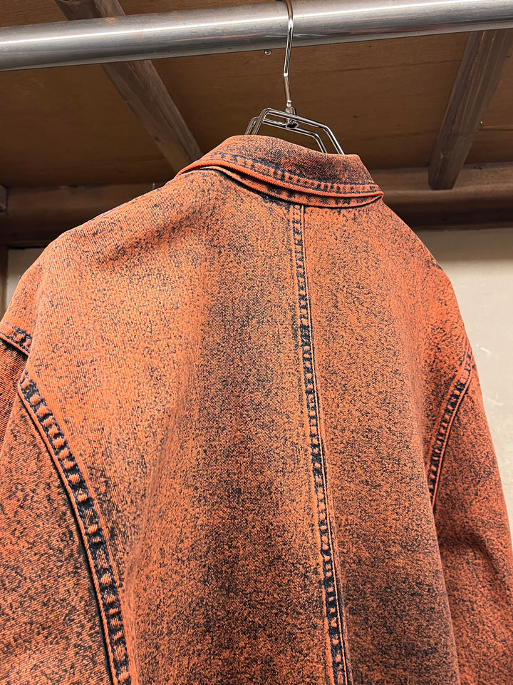 1980-90s red orange garment dye denim jacket