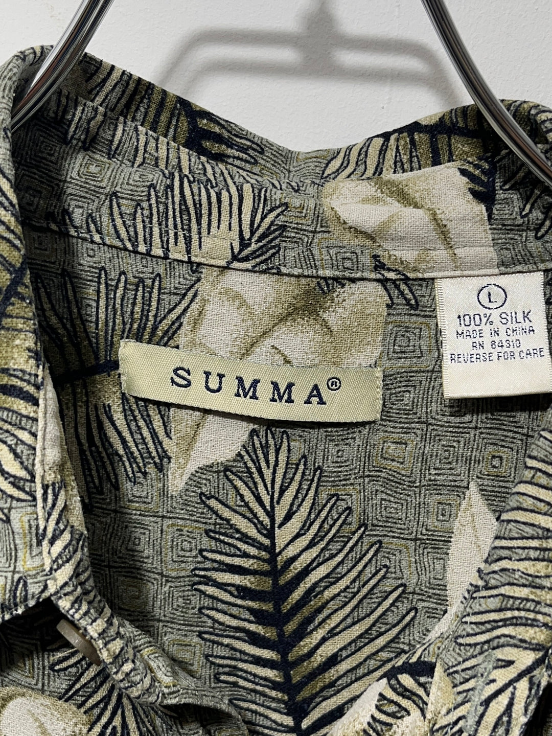 1990s leaf pattern s/s shirt