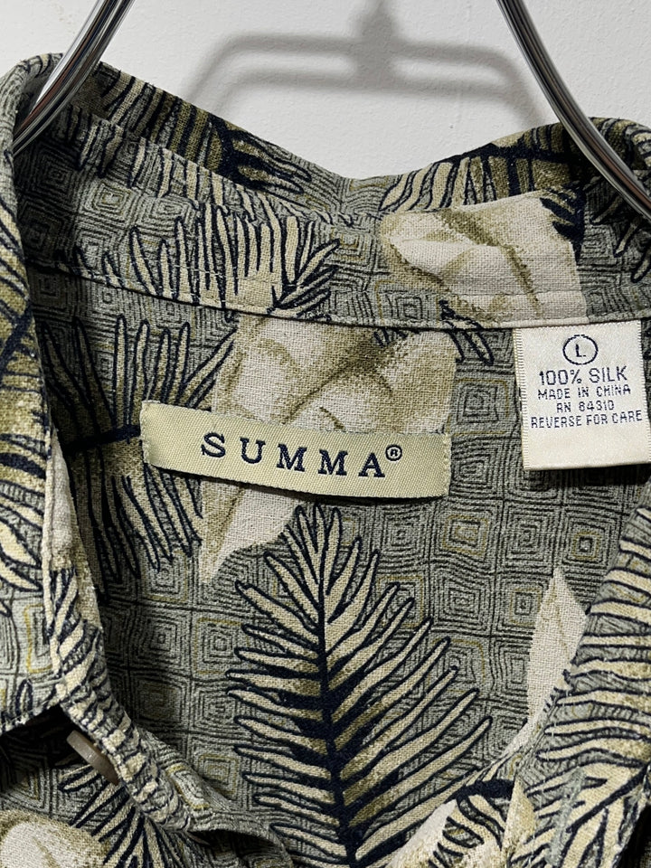 1990s leaf pattern s/s shirt