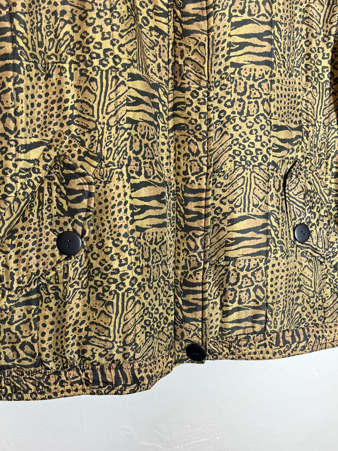 1990s feline pattern padded jacket