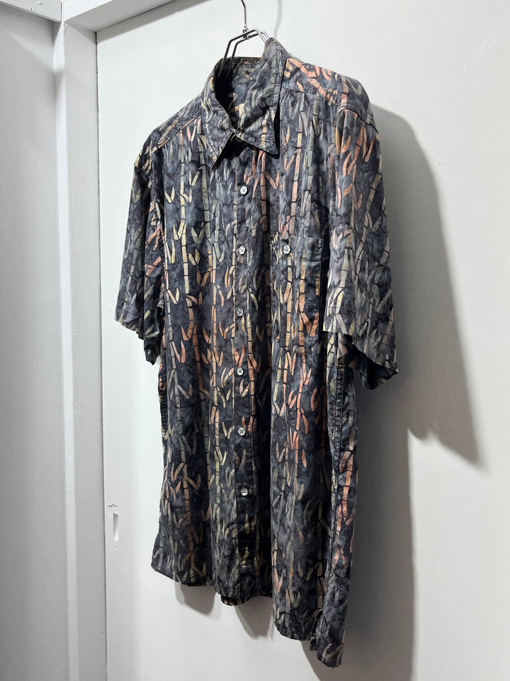 1990-00s bamboo pattern s/s shirt