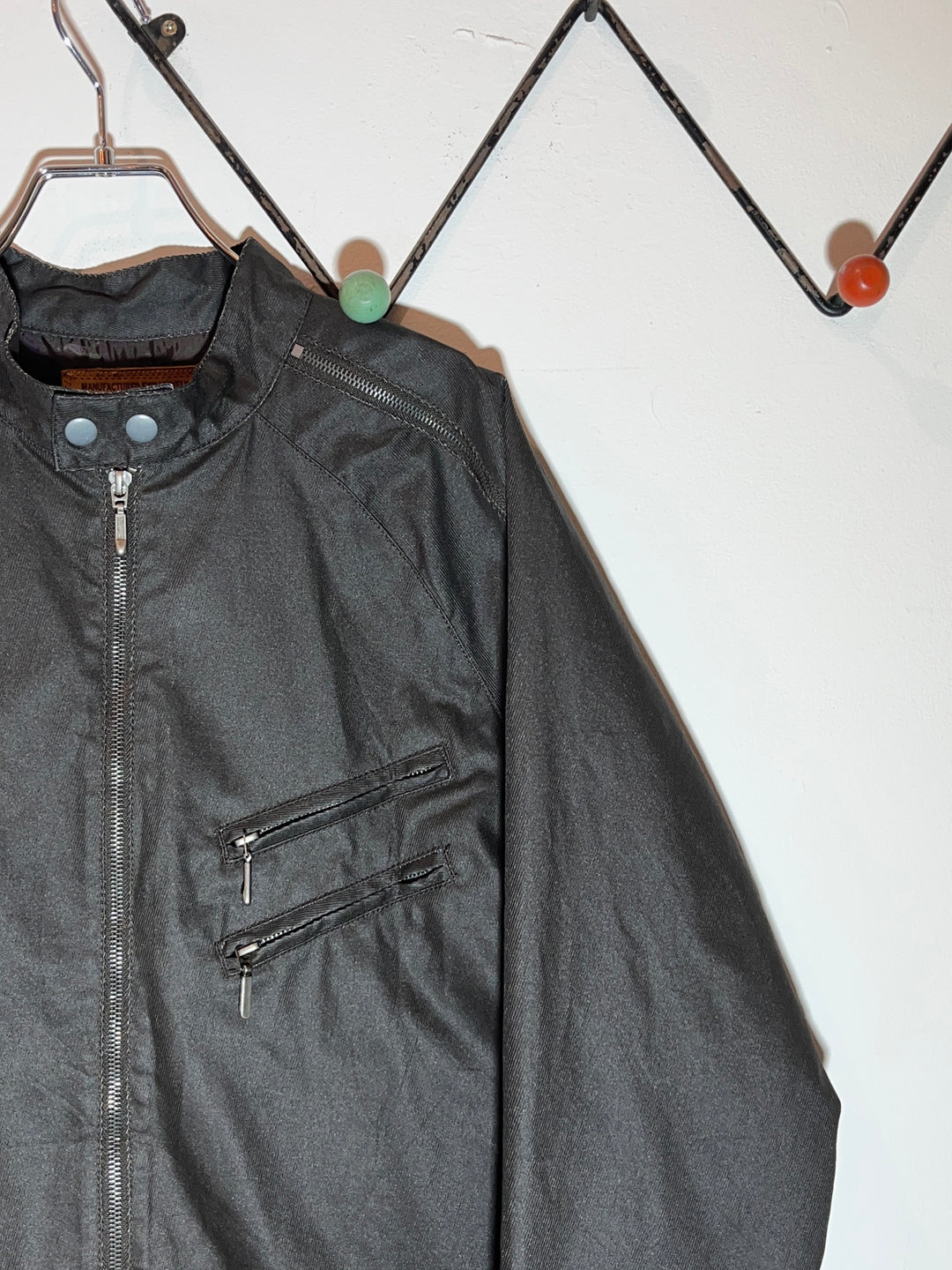 1990s "GUESS" rubber coating black riders jacket