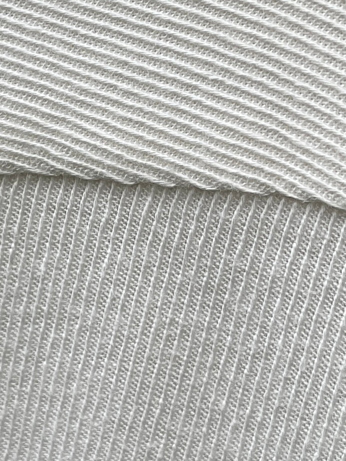 1960-70s "mach ll by Arrow" all white ribbed textured rayon shirt