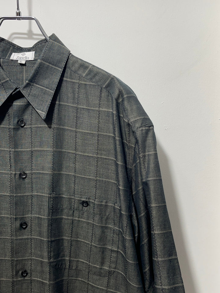 1990-00s ITALY made "Zanella" checkered s/s shirt