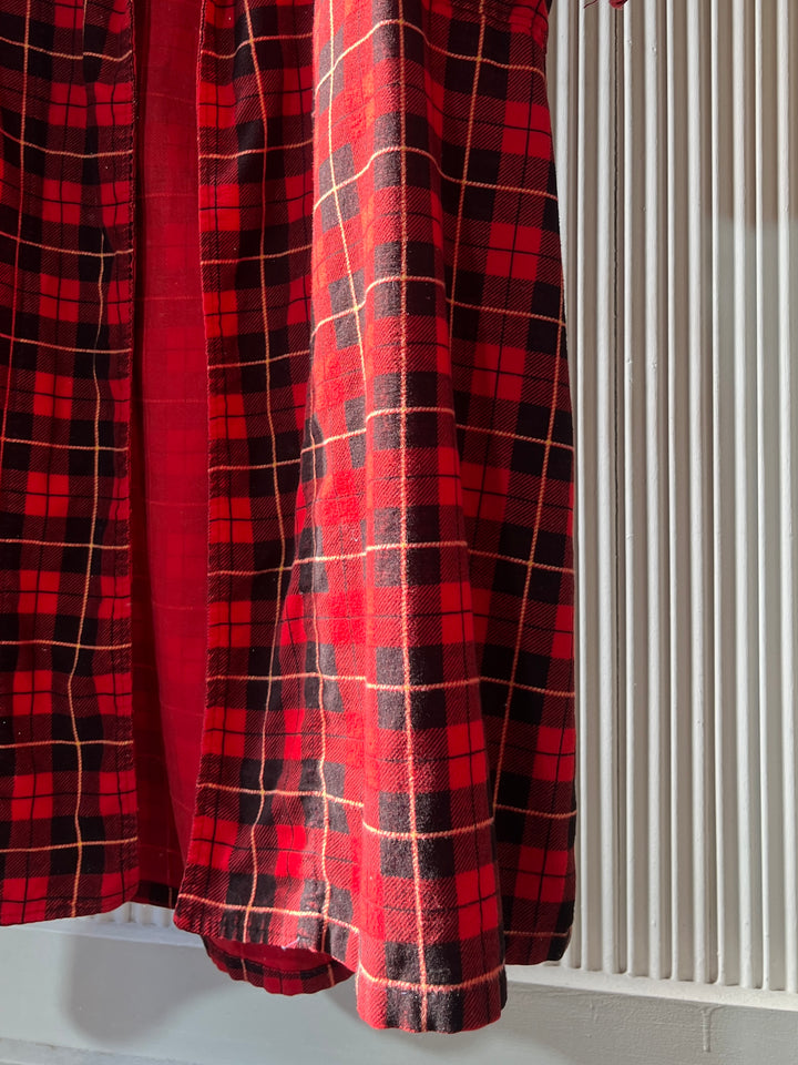 1960s "Pilgrim" red checkered flannel long gown