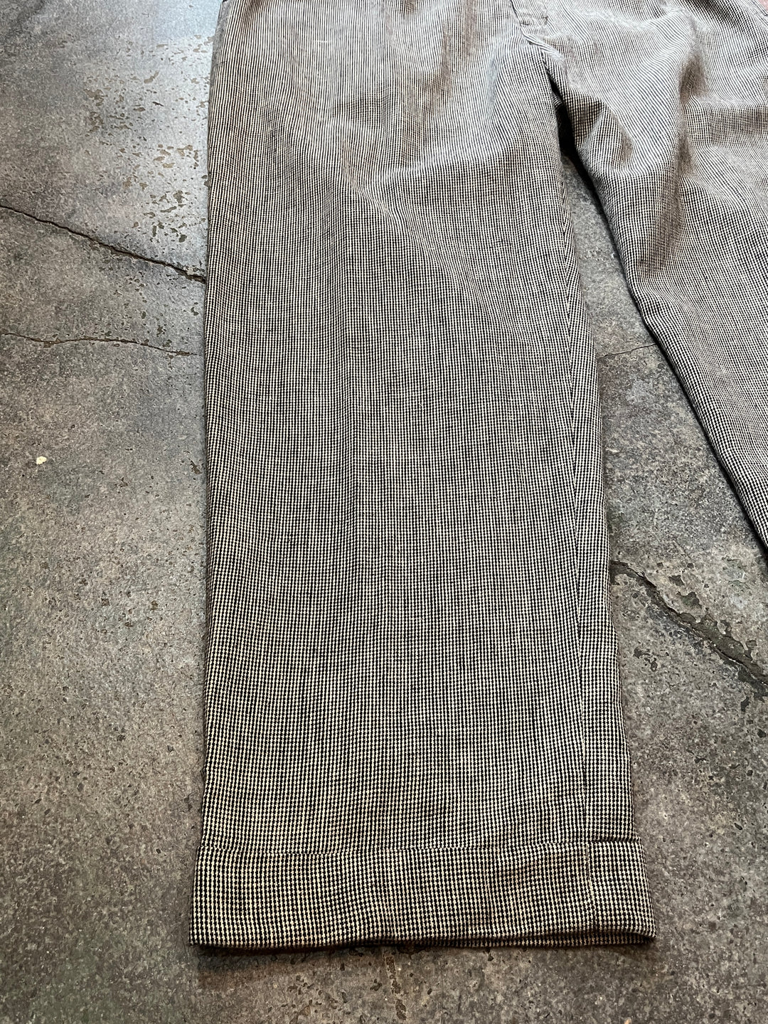 1990-00s "Polo by Ralph Lauren" houndstooth linen brend slacks 36×30
