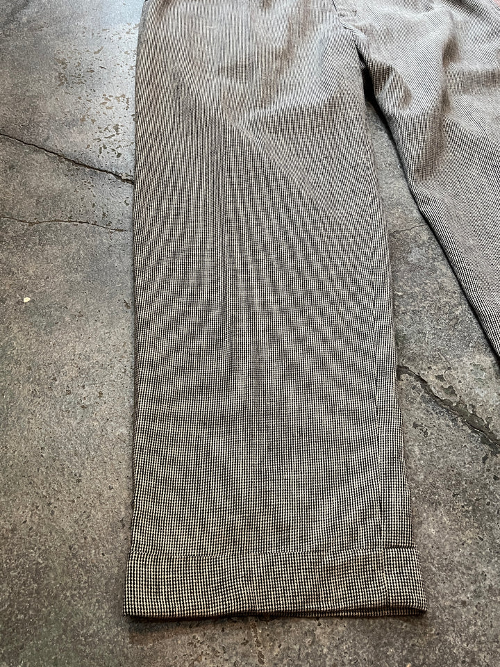 1990-00s "Polo by Ralph Lauren" houndstooth linen brend slacks 36×30