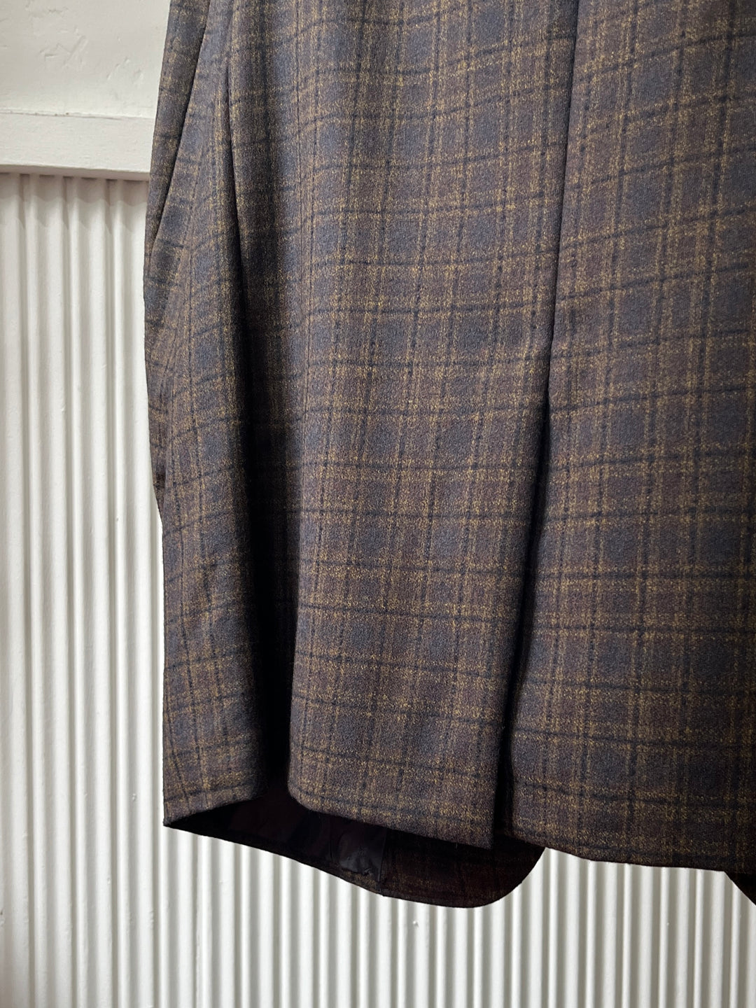 1960s violet × brown check tailored jacket