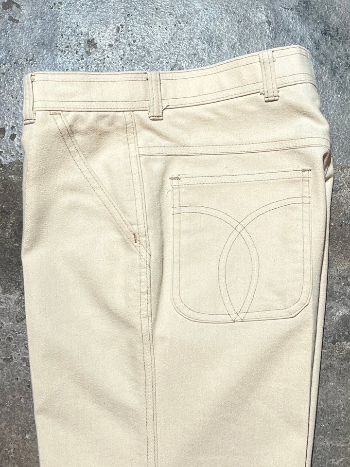 1970-80s "Levi's" ivory color action slacks