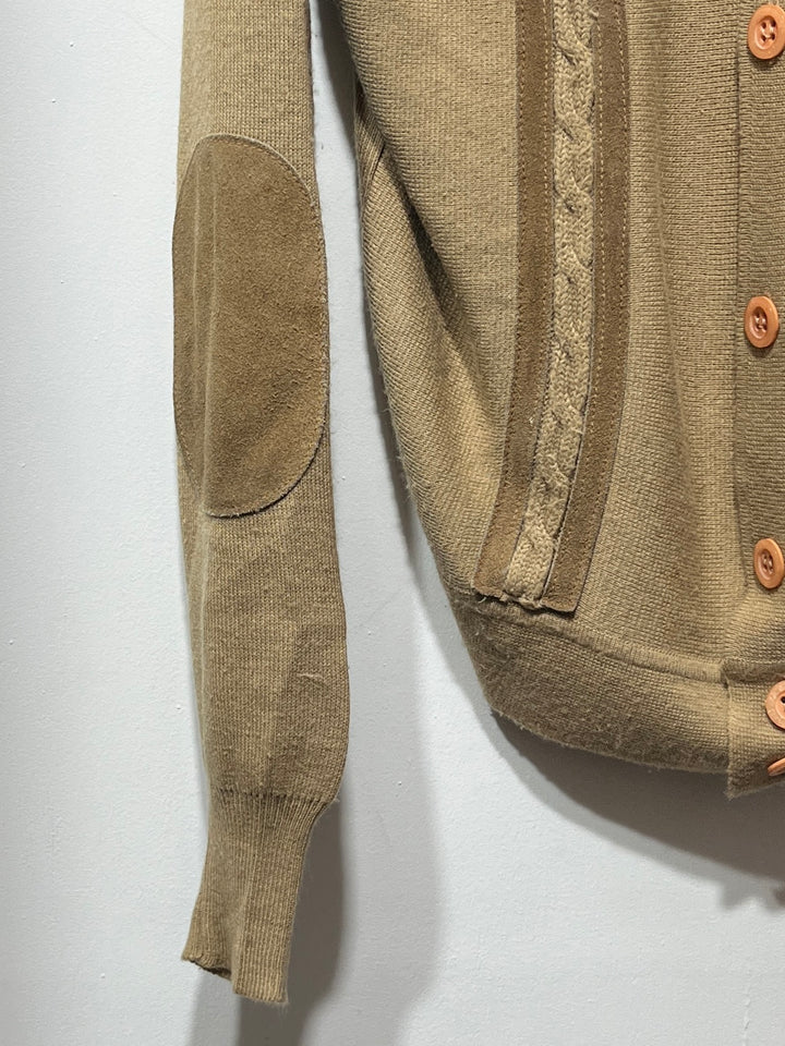 1970s suede patchwork design knit jacket