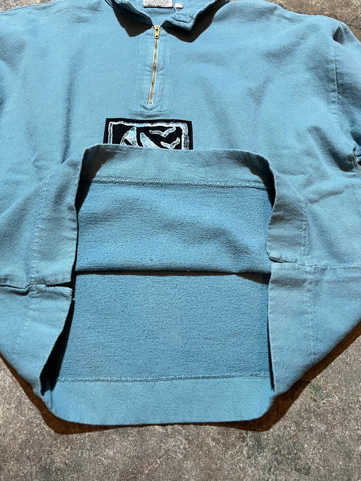 1990s USA made abstract art half zip sweatshirt
