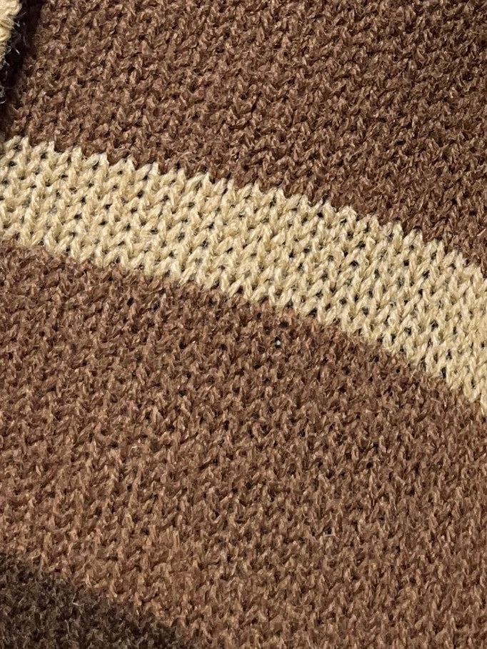 1970s multi brown stripe knit polo