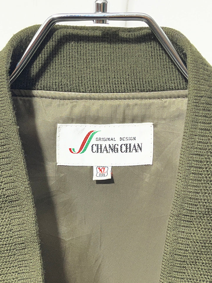 1980-90s olive cloud pattern design blouson