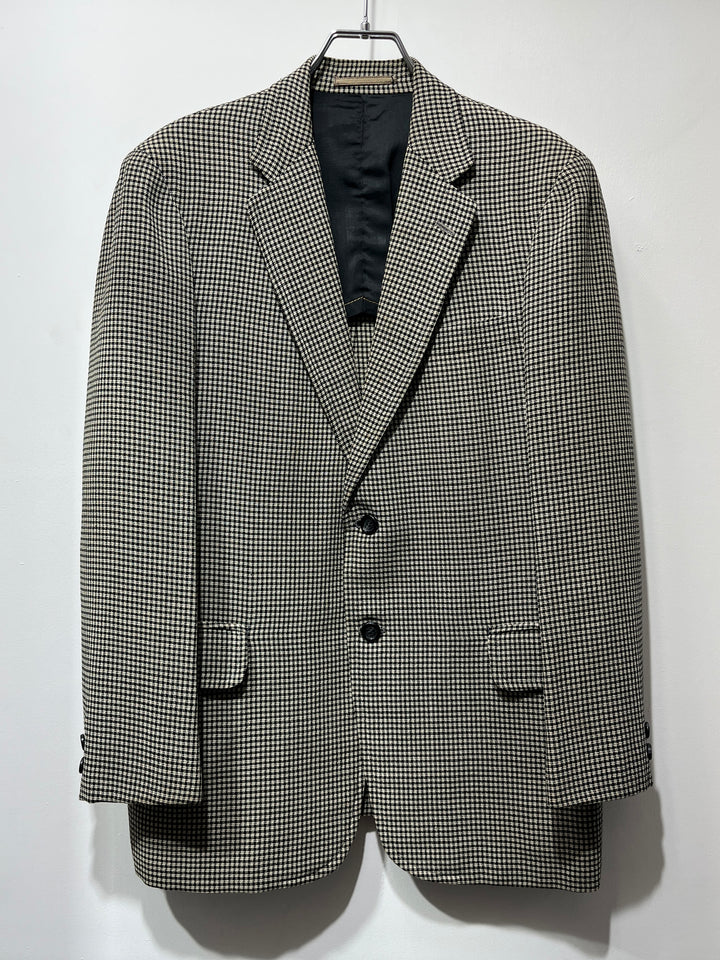 1980-90s micro checkered tailored jacket