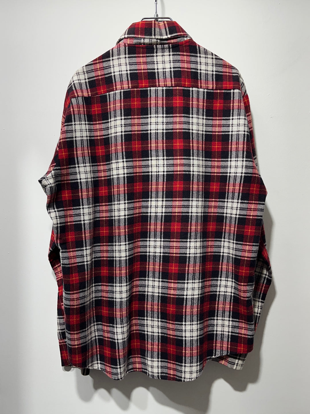 1960-70s red × black checkered flannel shirt