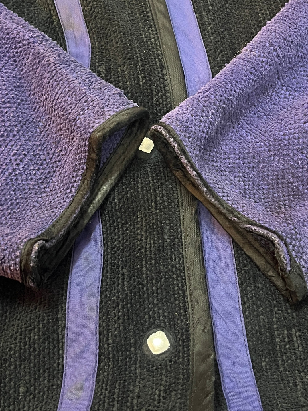 1980s FINLAND made decorative vertical stripes 
blanket cloth jacket