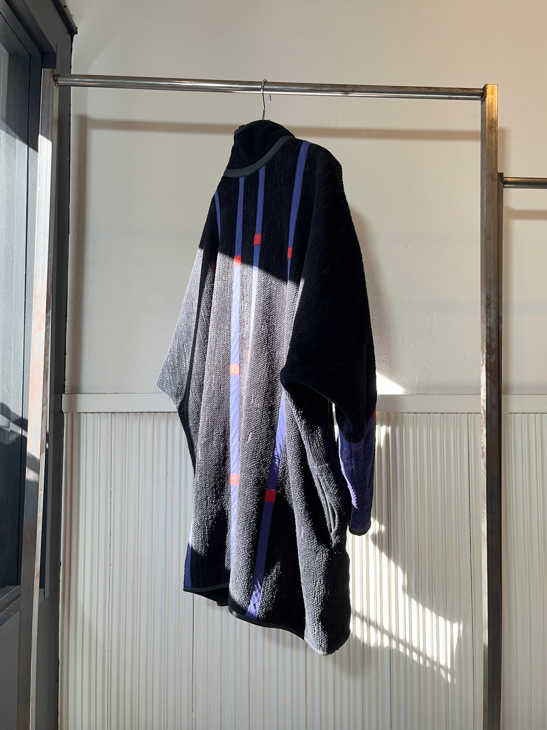 1980s FINLAND made decorative vertical stripes 
blanket cloth jacket