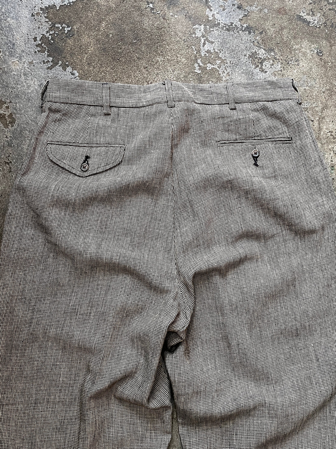 1990-00s "Polo by Ralph Lauren" houndstooth linen brend slacks 36×30