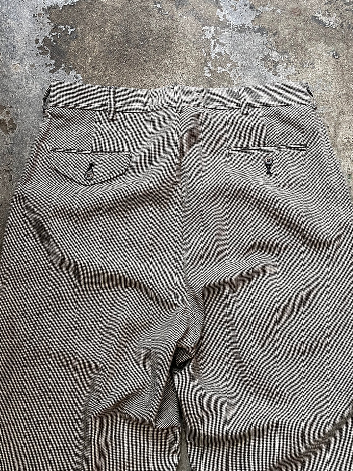 1990-00s "Polo by Ralph Lauren" houndstooth linen brend slacks 36×30