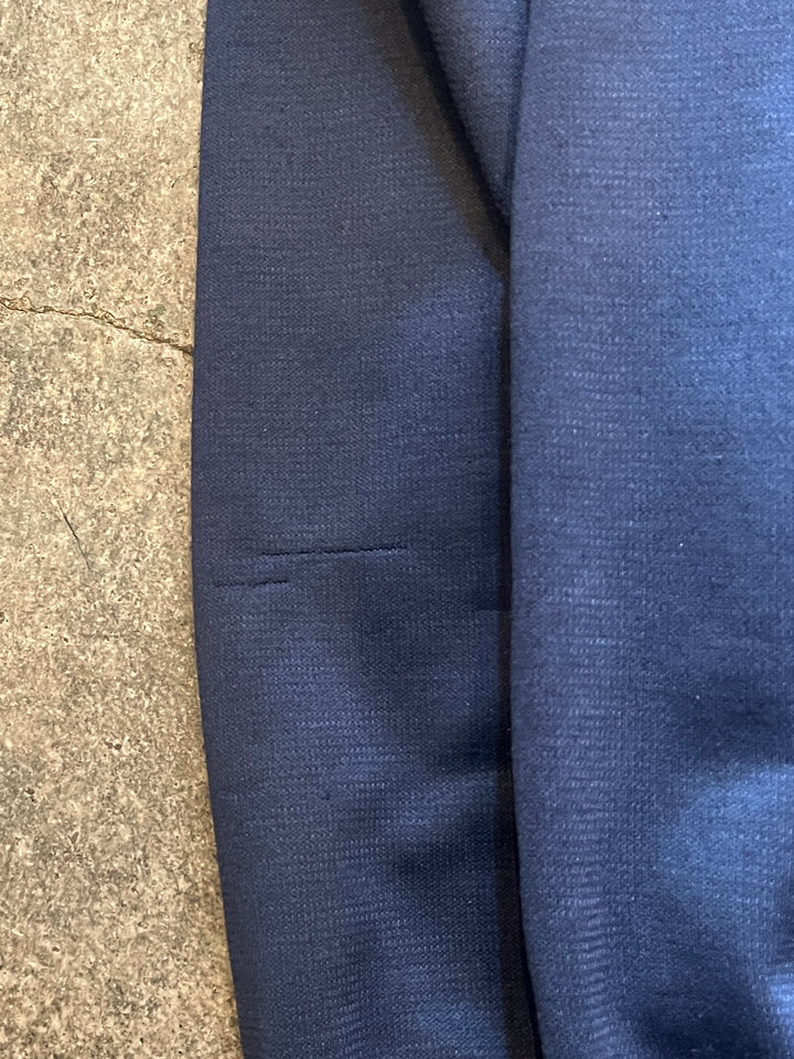 1980-90s navy double face zip sweat hoodie