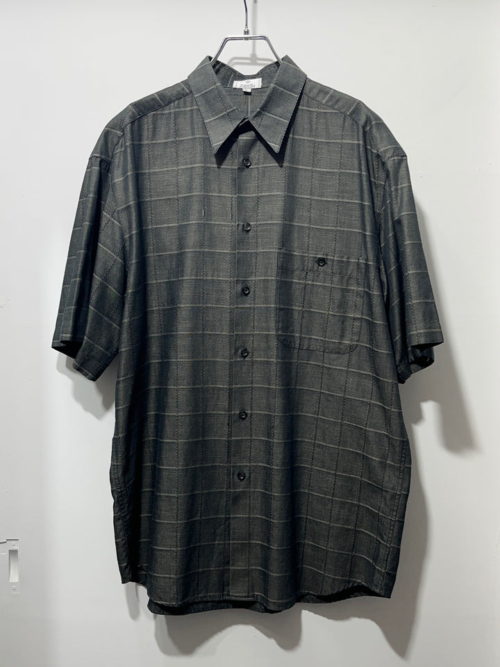 1990-00s ITALY made "Zanella" checkered s/s shirt