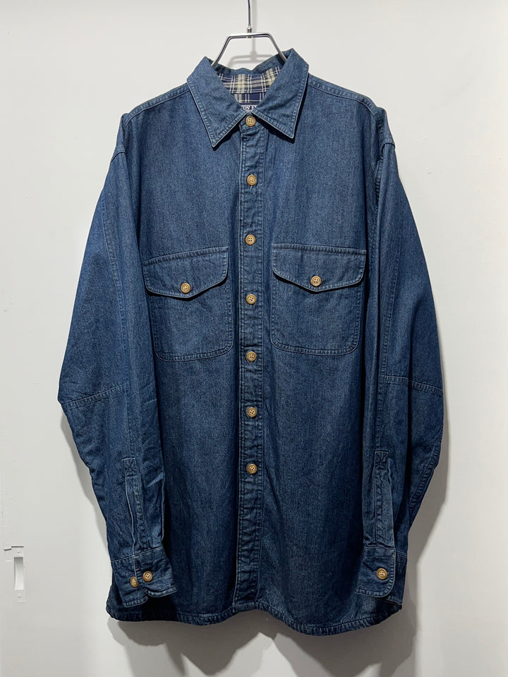 1990s "LANDS' END" denim shirt