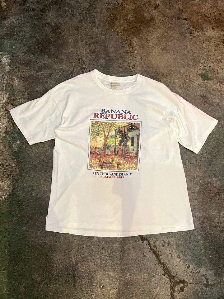 1990s USA made"BANANA REPUBLIC" graphic T-shirt
