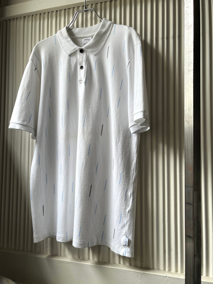 2000s "ARMANI COLLEZIONI" abstract stripe s/s polo