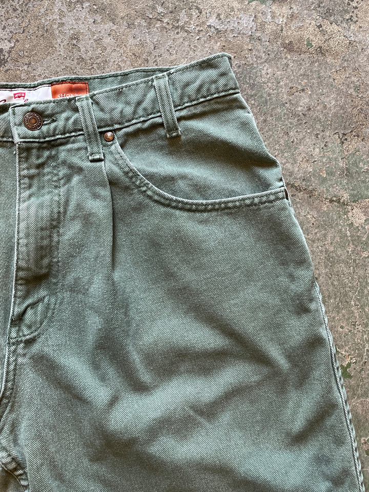 1990s "Levi's Signature" faded olive denim shorts W33