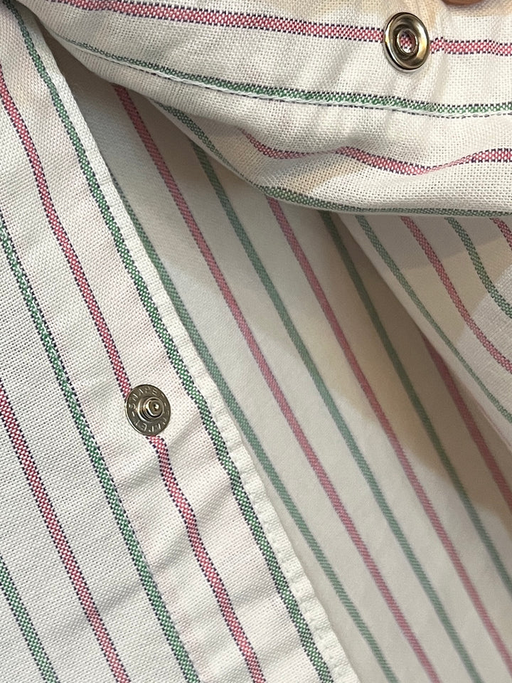 1980s USA made pale color stripe western shirt