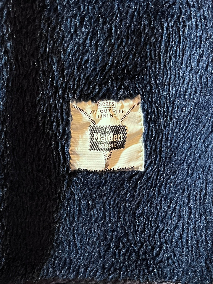 1960s "Sears" steel blue windowpane balmacaan coat