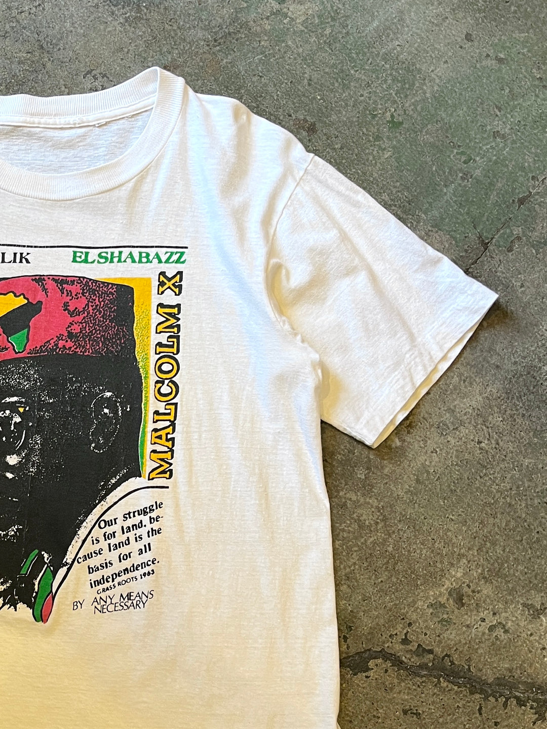 1990s "MALCOLM X" graphic T-shirt