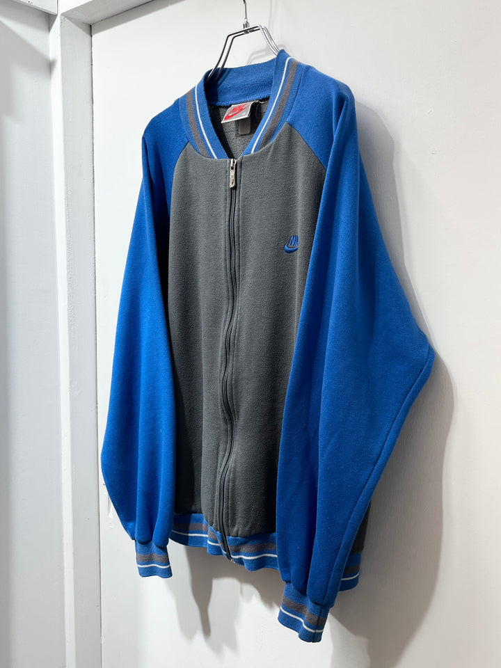 1990s "NIKE" cobalt blue × gray sweat track jacket